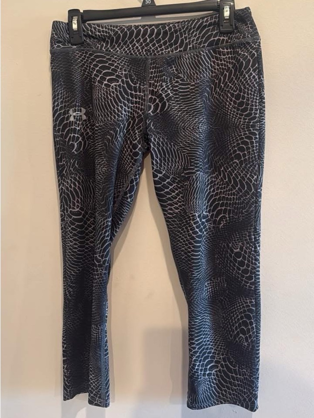 Girls Black Snake-Print Performance leggings